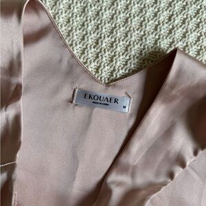 Ekouaer Satin Blouse